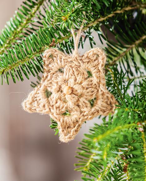 Rustikal Weihnachtsgirlande aus Holzperlen Retro