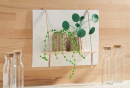 Wanddeko mit Grünpflanzen aus Papier