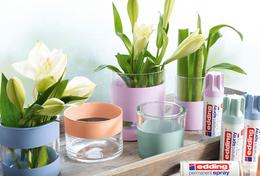 Glass vases in pastel colours