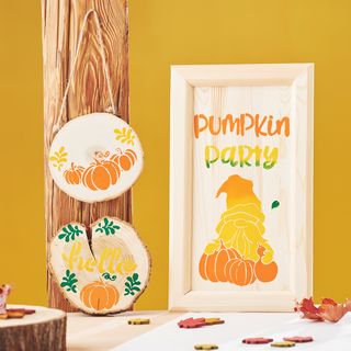 Autumn scene with stencilling technique