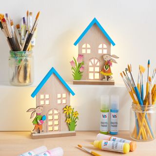 Illuminated bunny houses