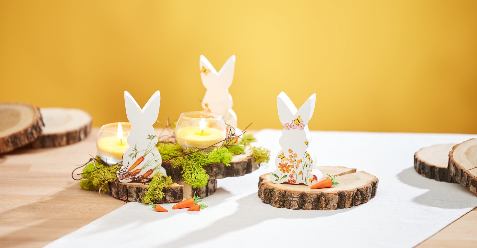 Gegossene Hasen mit Serviettentechnik