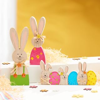 Painted bunnies with gloss varnish