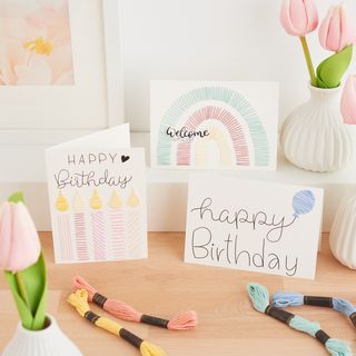 Embroidered birthday cards