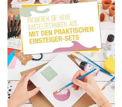 Probieren Sie neue Basteltechniken aus mit den praktischen Einsteiger-Sets