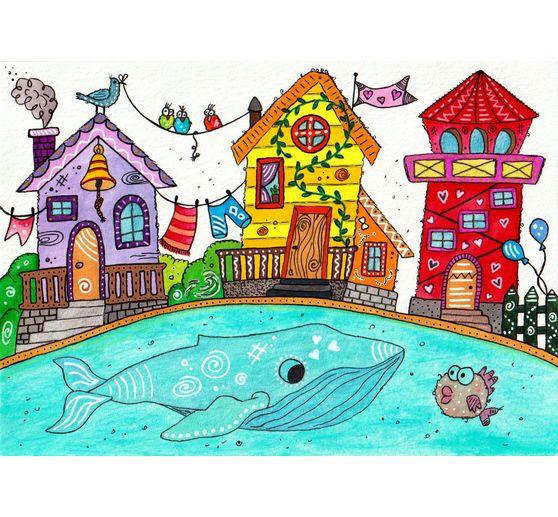 162_Dodo_Aquarellbild - Strandpromenade