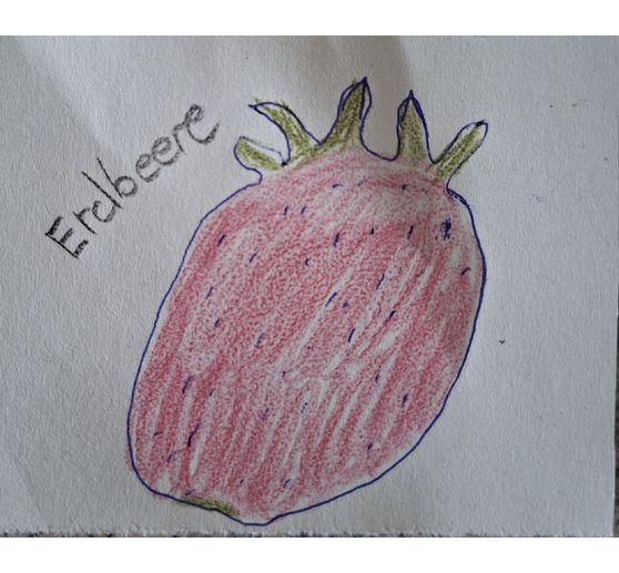 269_Die Erdbeerfrau_Fantastisches Bild einer freihandgemalter Erdbeere