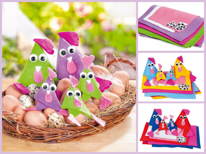 Bastelsets Frühling Ostern Trend Filzhühner Bastelsets mit Filz zu Ostern