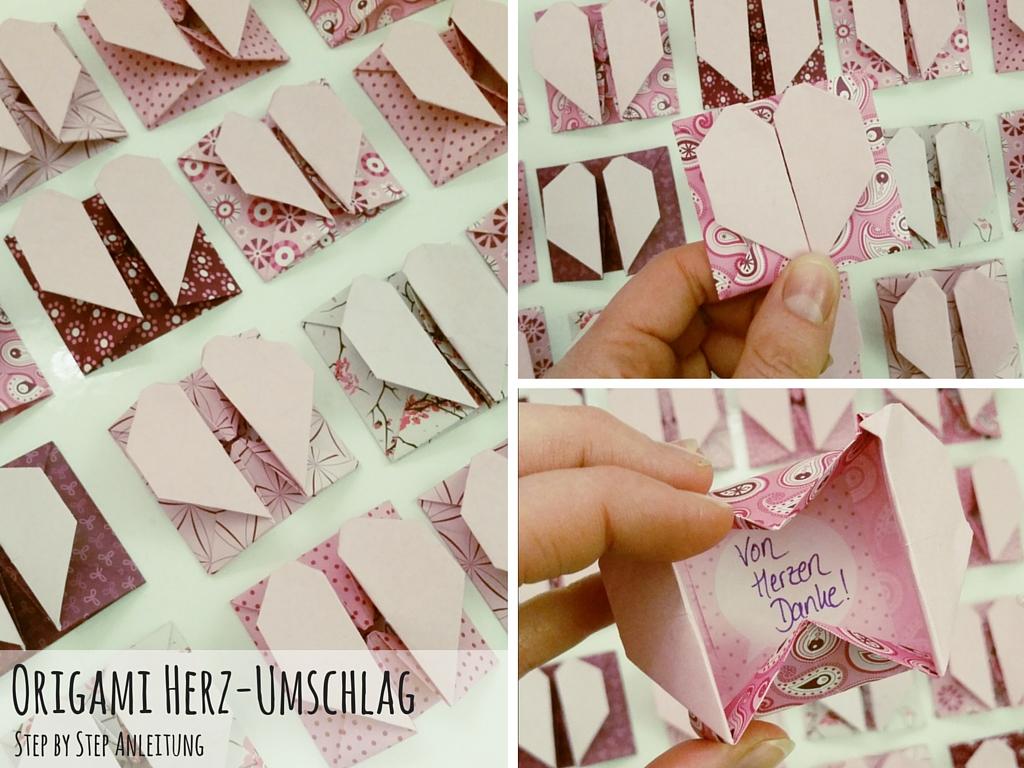 Origami Herz Umschlag kostenlose Anleitung