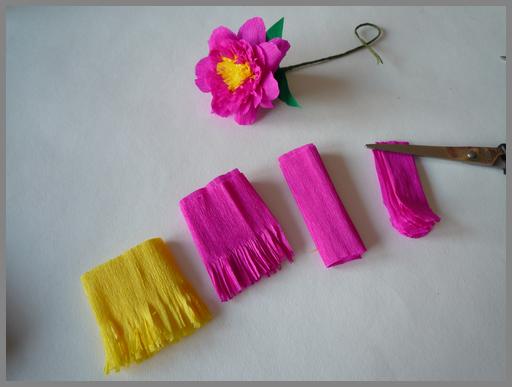 Papierblumen pink1 Papierblumen basteln