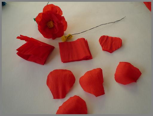 Papierblumen rot1 Papierblumen basteln