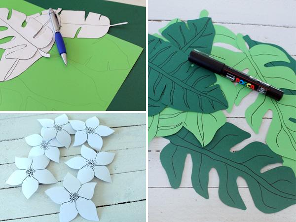 Prepare and cut out components like flowers and leaves