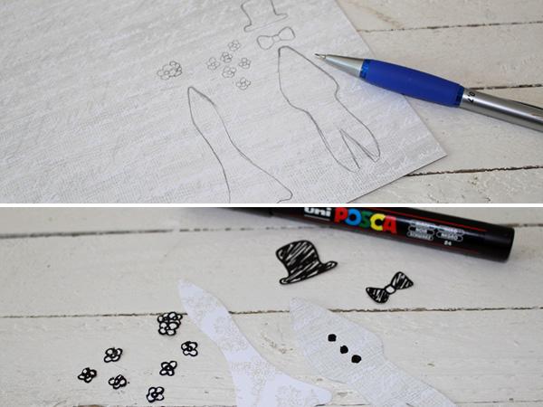 Craft figures with paper and drawing