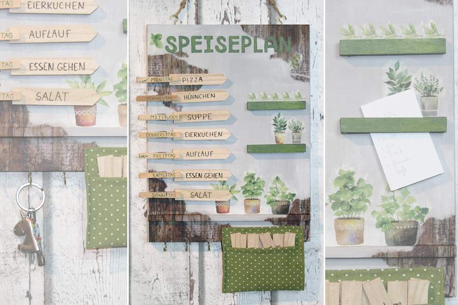 Speiseplan für die Woche selber basteln und nähen Kostenlose