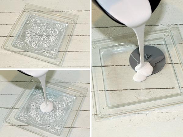 Casting tiles yourself with impressive patterns. Ornaments