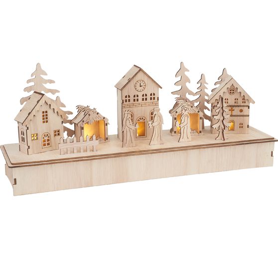 VBS Holz-Weihnachtsdorf "Heilige Drei Könige", inkl LED ...