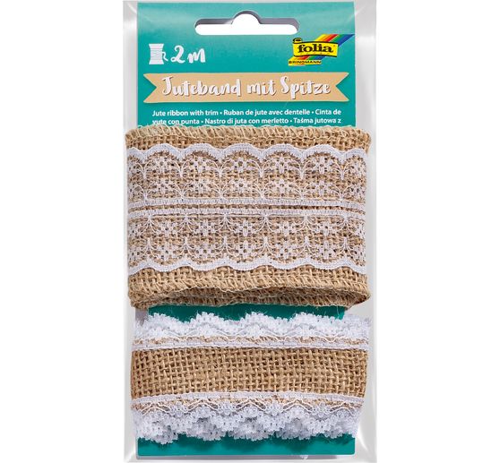 Jute ribbon with lace