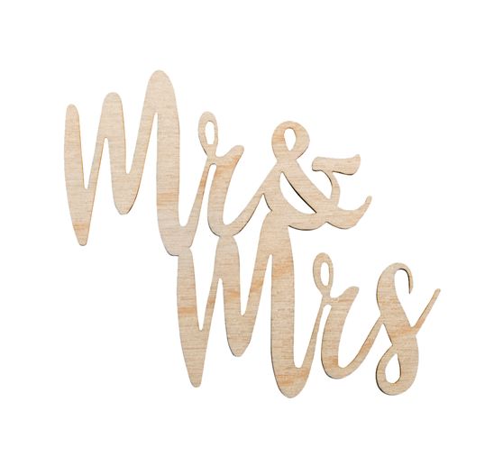 Holz Schriftzug Mini "Mr & Mrs"