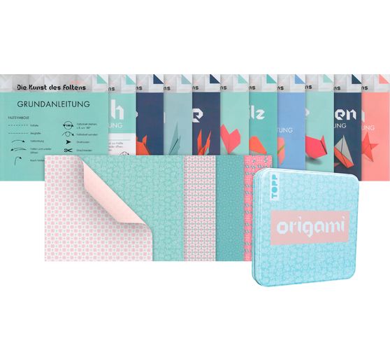Origami Faltblätter "Floral" mit Designdose