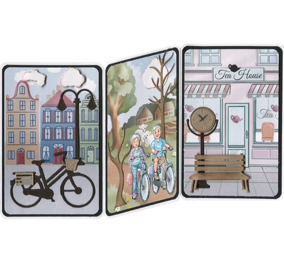 Stanzschablone "Fahrrad mit Korb"