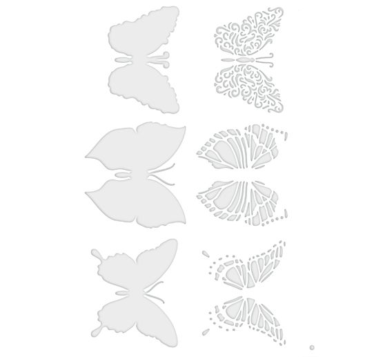 Schablone "Schmetterlingsmotive", A4