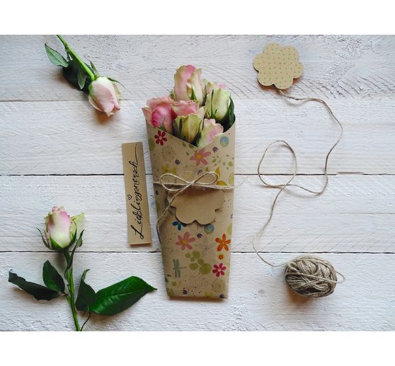 Vintage-Photo cardboard "Flowers"