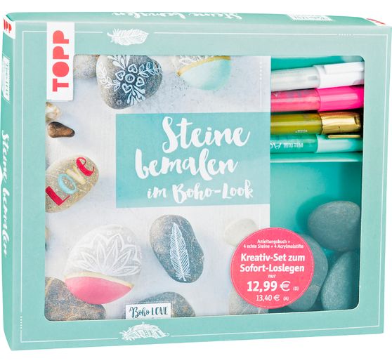 Kreativ-Set "Steine bemalen im Boho-Look"