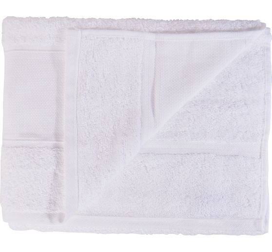 Handtuch mit AIDA-Borte, 50 x 100 cm, Weiß