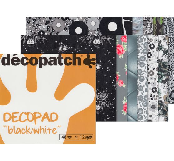 Décopatch Papierblock "Decopad Black and White"