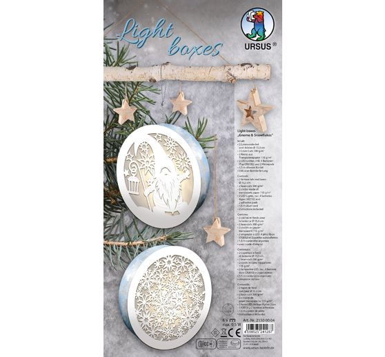 Lightboxes "Gnome & Snowflakes", set of 2