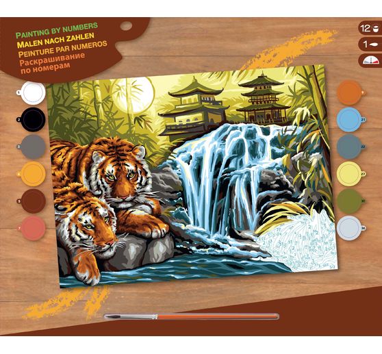 Painting by numbers "Tiger on the River"