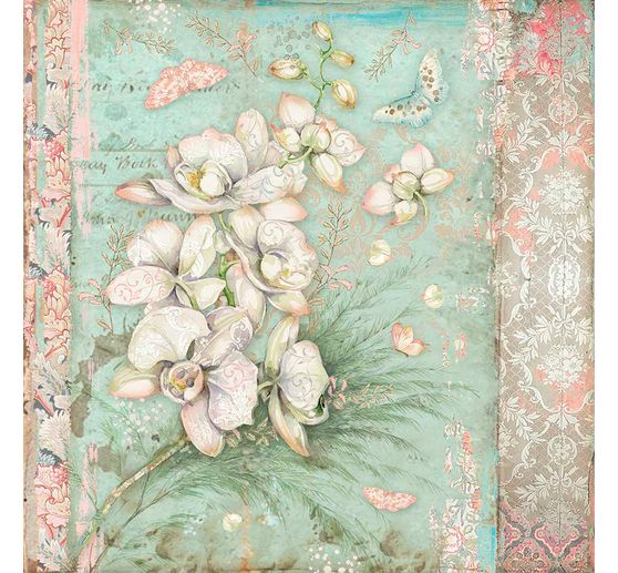 Scrapbook-Block "Katze und Orchidee"