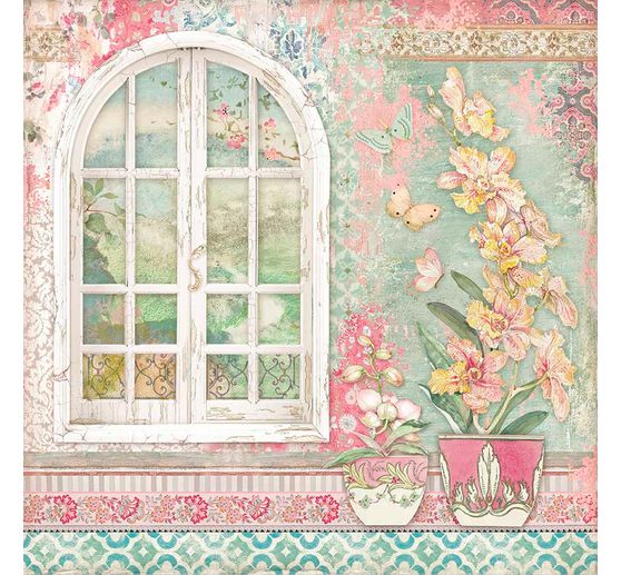 Scrapbook-Block "Katze und Orchidee"