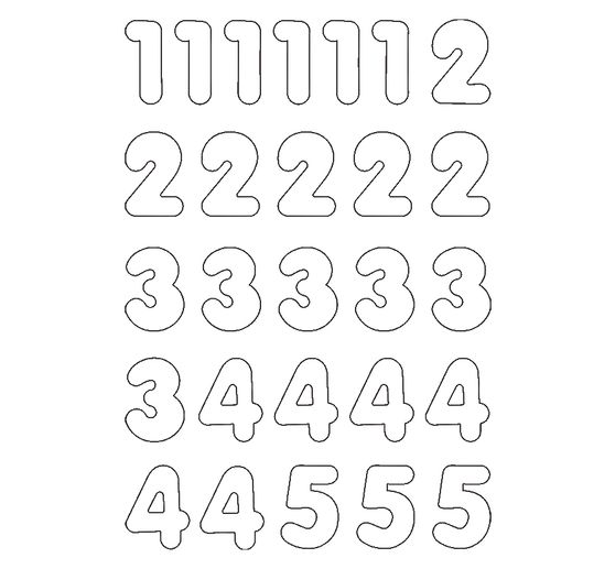 Blank magnet numbers, 90 pieces