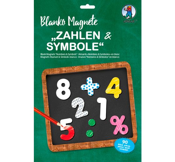 Blank magnet numbers, 90 pieces
