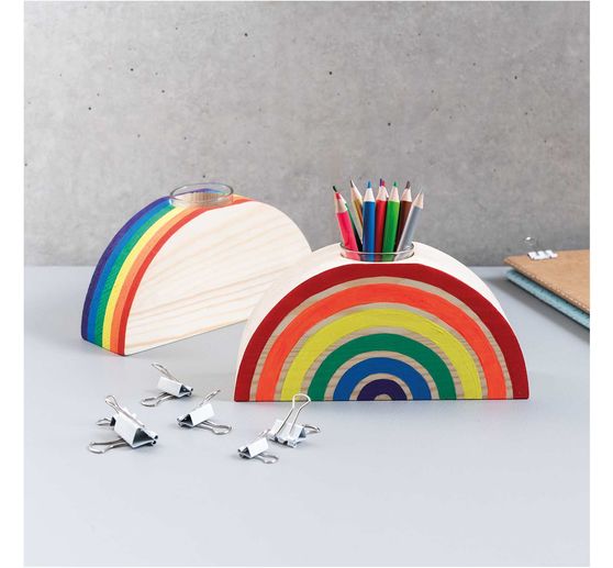 Vase "Regenbogen", Kiefernholz