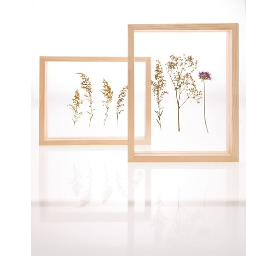 Rico Design Holzrahmen Natur mit doppelter Acrylscheibe