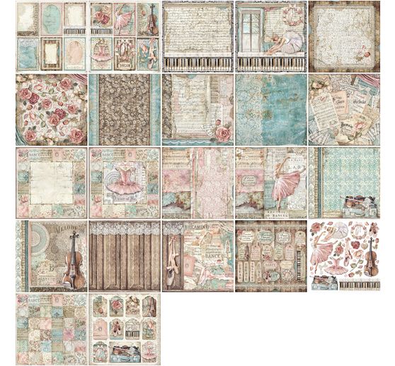 Scrapbook block "Passion", 10 sheets, 30.5 x 30.5 cm