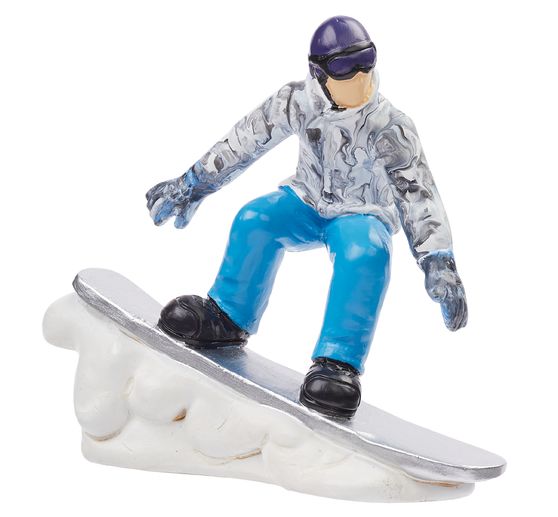 Miniature male snowboarder