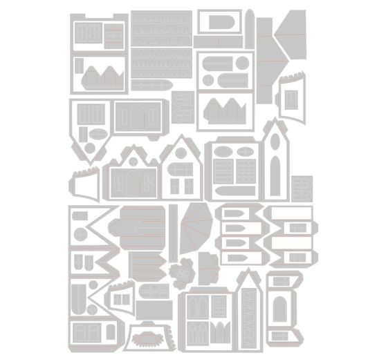 Sizzix Thinlits Stanzschablonen-Set "Village Collection by Tim Holtz"