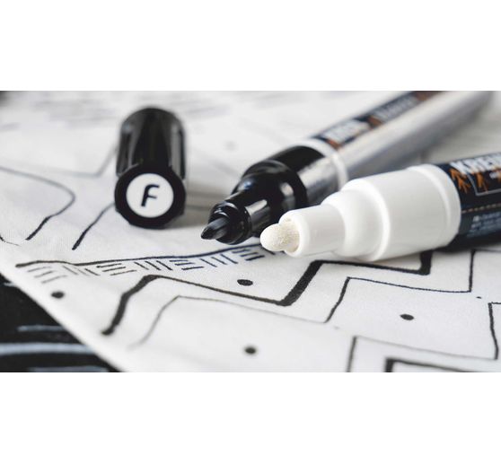 KREUL Textil Marker Opak "Black & White", 4er-Set