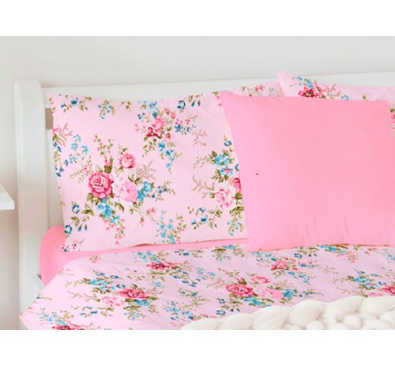 Motiv-Stoff Leinenoptik "Rakel-Rose"