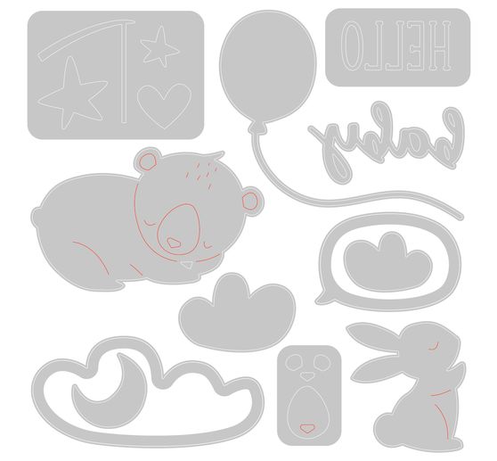 Sizzix Thinlits Stanzschablone "Hello Baby"