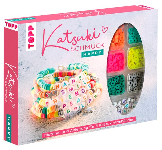Katsuki jewelry set with letter beads - Happy