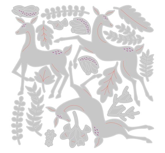 Sizzix Thinlits punching template "Delightful Deer"