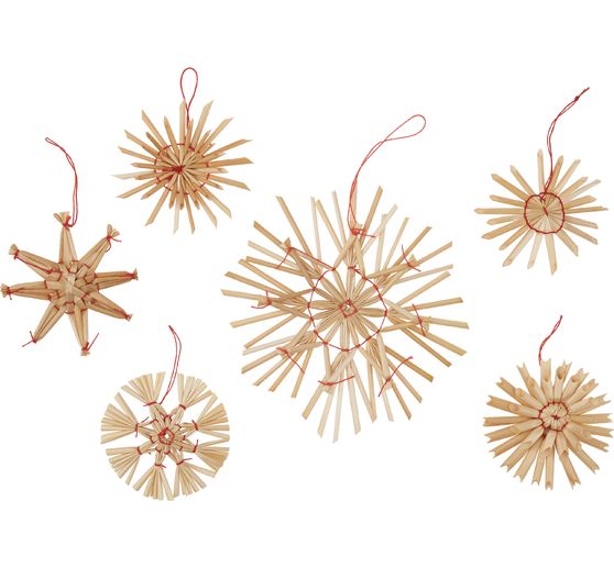 Strohsterne "Sortiment II", 6-12 cm, 14 Stück