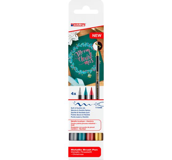 edding 1340 Pinselstift "Xmas - Metallic"