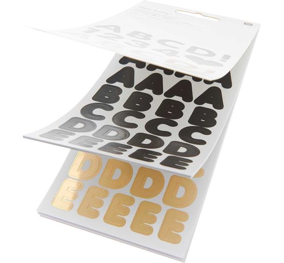 Sticker block "Alphabet", Black/Gold