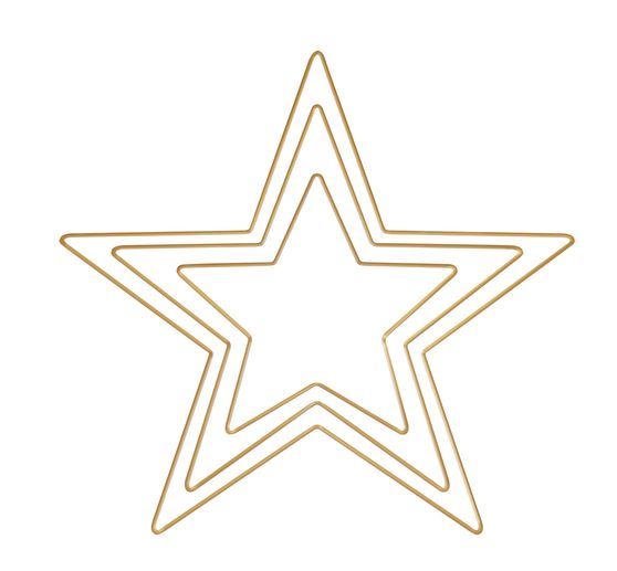 Metal ring "Star", set of 3, Gold color