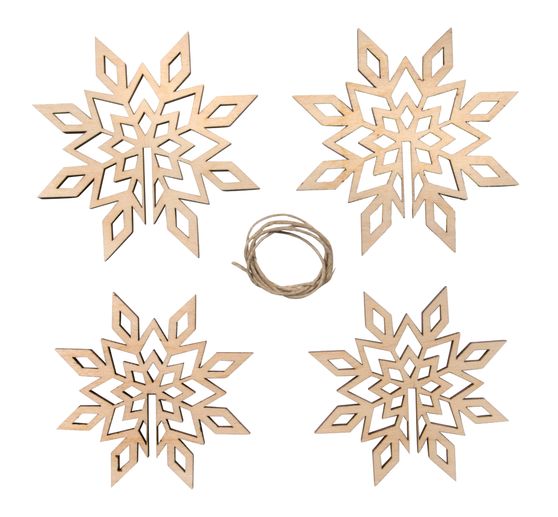 3D Wooden decoration pendant "Snowflakes" to stick